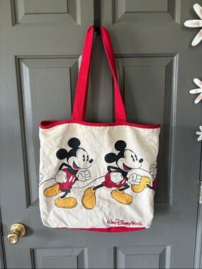Disney Parks Walt Disney World Running Mickey Canvas Tote